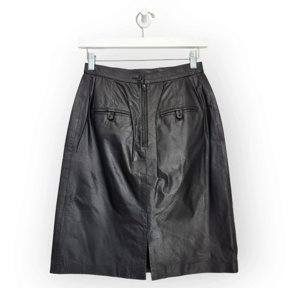 Vintage CJ Todd Saks Fifth Avenue Leather Pencil Skirt 0